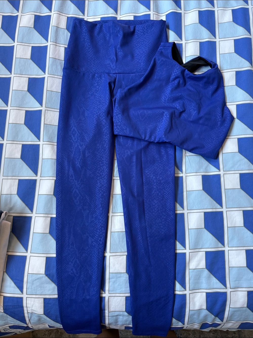 Emily Hsu Designs Bold Cobalt Blue Legging and Crop Tank Set